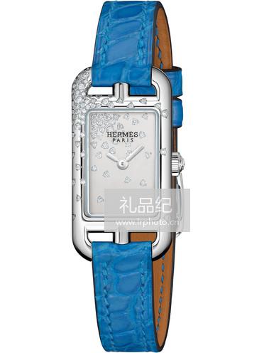 爱马仕Hermes Nantucket_Jete_de_diamants_bleu适合日间佩戴的珠宝腕表