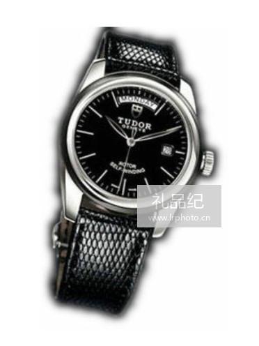 帝舵骏珏系列56010n-Shiny black leather strap