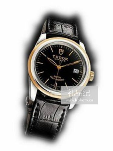 帝舵骏珏系列55003-Shiny black leather strap